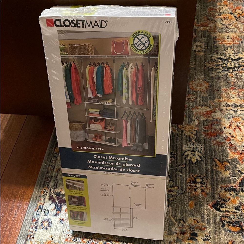 ClostMaid Maximizes closet Accessory 4 Shelves white organizer New